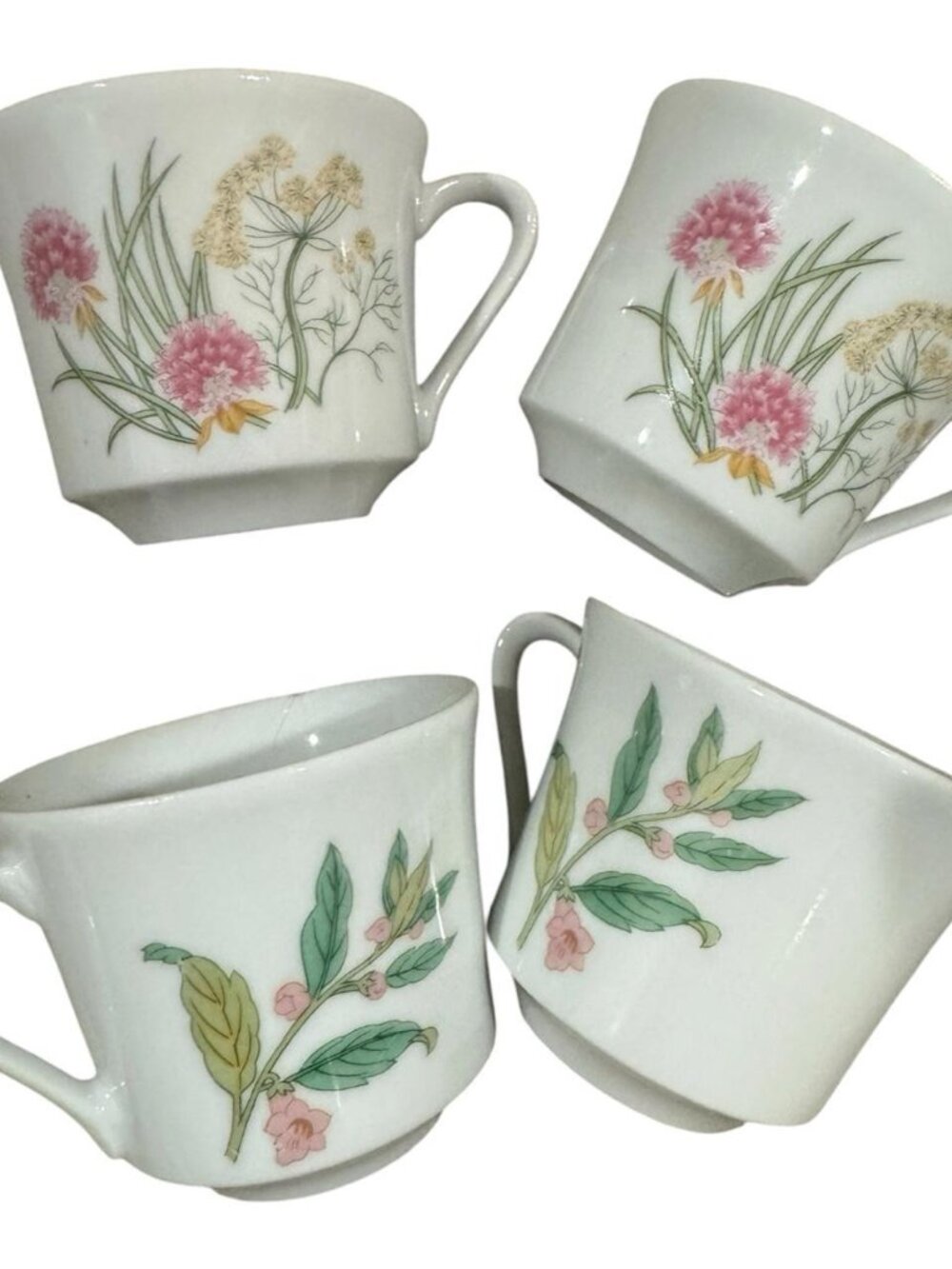 🌸VTG 70’s Shafford Floral Wildflower Cottagecore Set of 4 Ceramic Teacups